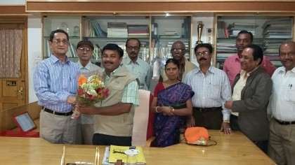 Felicitation to Prof. Tapas Sarkar, newly elected Sabhadhipati of Siliguri Mahakuma Parishad and a member of NBUAA on Nov. 18, 2015