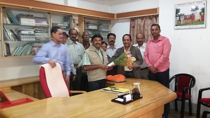 Felicitation to Prof. Tapas Sarkar, newly elected Sabhadhipati of Siliguri Mahakuma Parishad and a member of NBUAA on Nov. 18, 2015