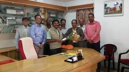 Felicitation to Prof. Tapas Sarkar, newly elected Sabhadhipati of Siliguri Mahakuma Parishad and a member of NBUAA on Nov. 18, 2015